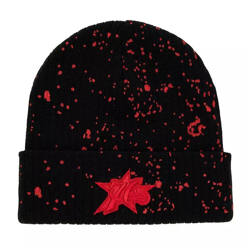 Men's Mitchell & Ness  Black Philadelphia 76ers Nep Speckle Cuffed Knit Hat, 76r Black Product Image