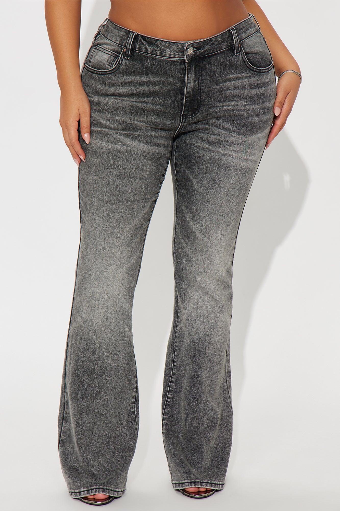Forever Stretch Low Rise Flare Jeans - Grey Product Image