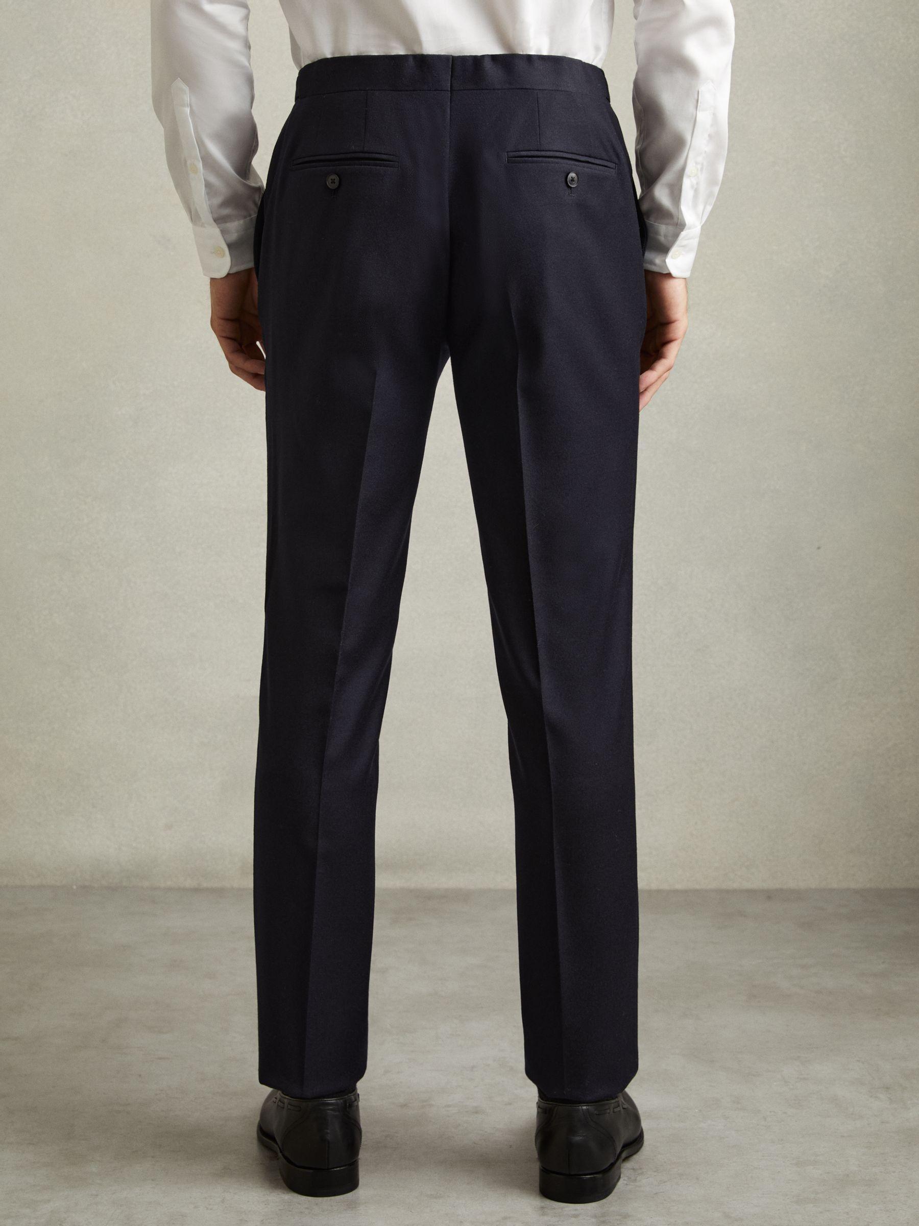 Wool-Blend Flannel Suit Trousers in Navy Product Image