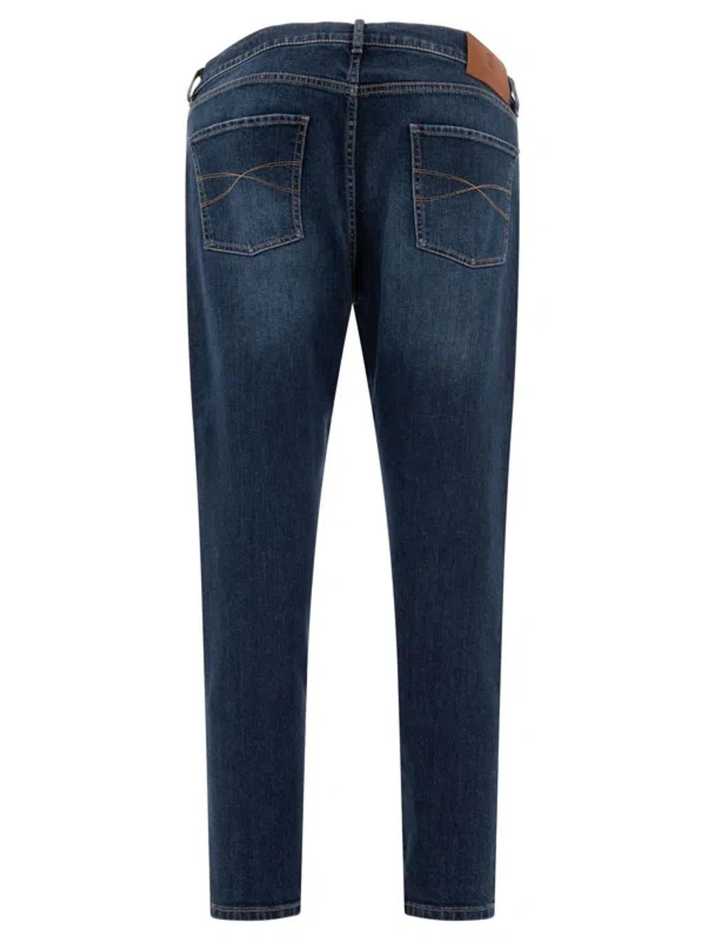 BRUNELLO CUCINELLI Jeans With Distressed Effect In Blue Product Image