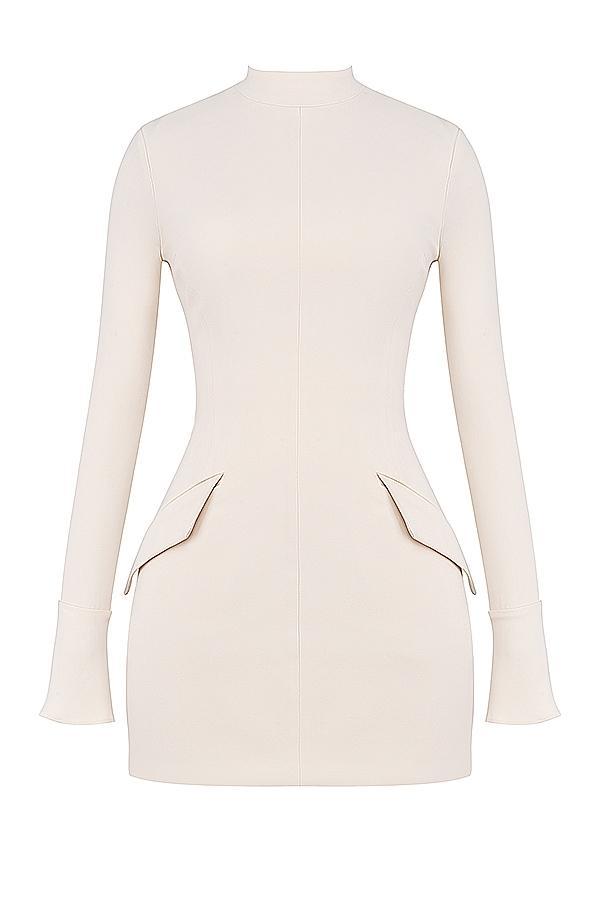 Mahalia Vintage Cream Mini Dress Product Image