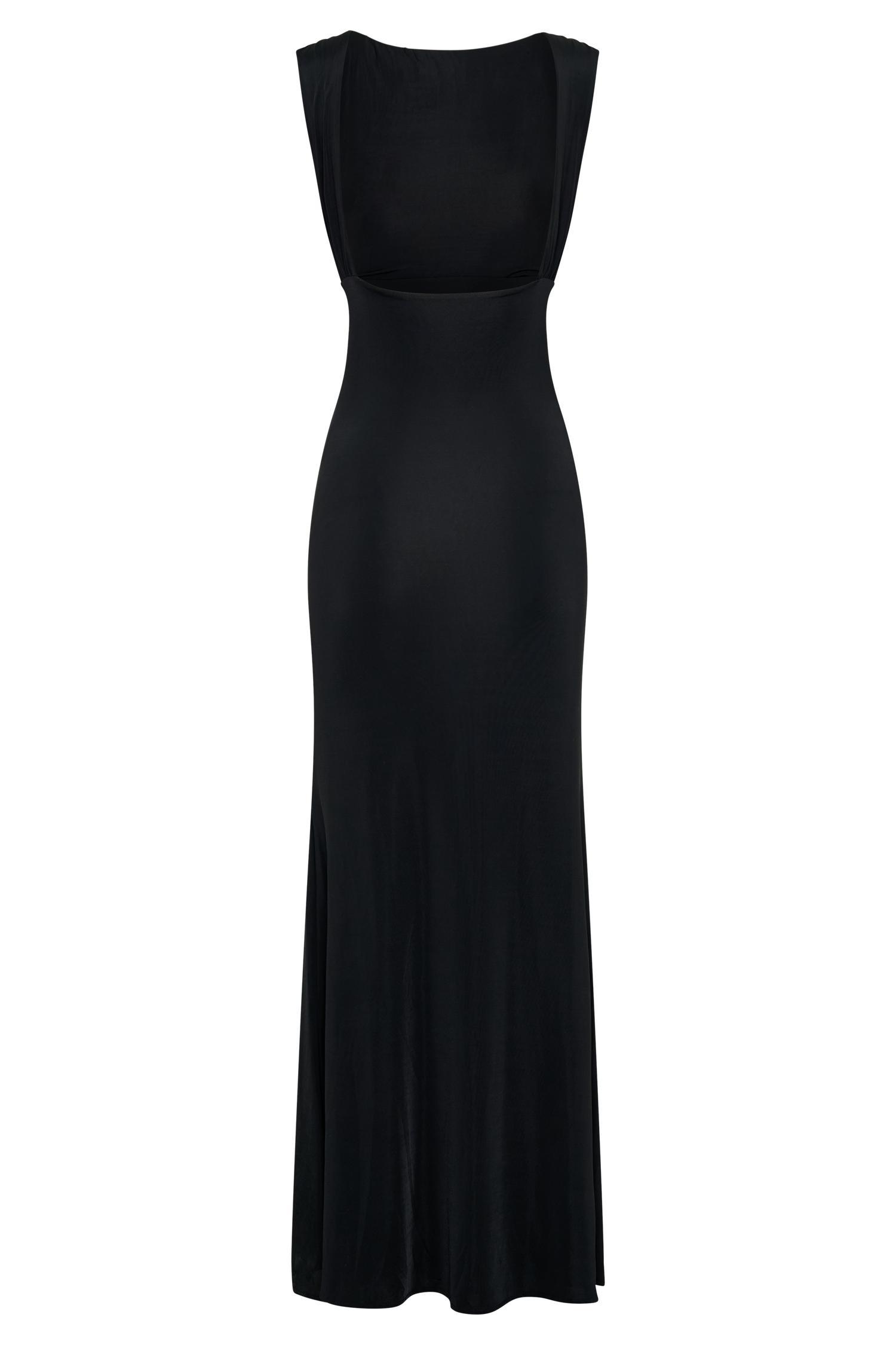 Malia Slinky Ruched Maxi Dress - Black Product Image
