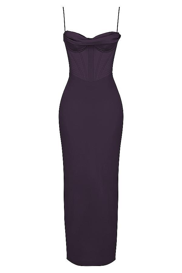 Charmaine Chocolate Corset Maxi Dress Product Image