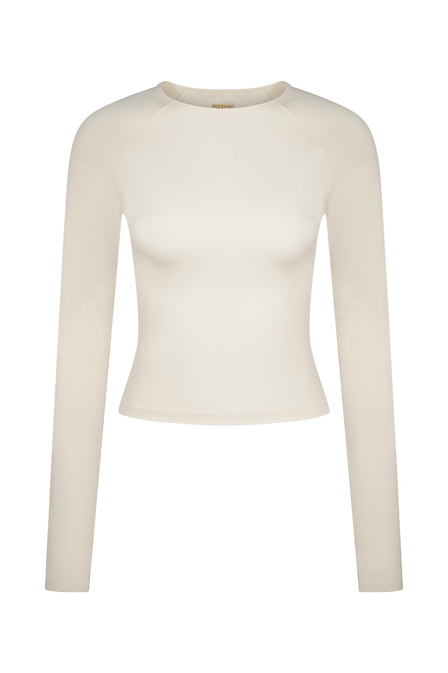 Eliana Long Sleeve Active Top - Ivory Product Image