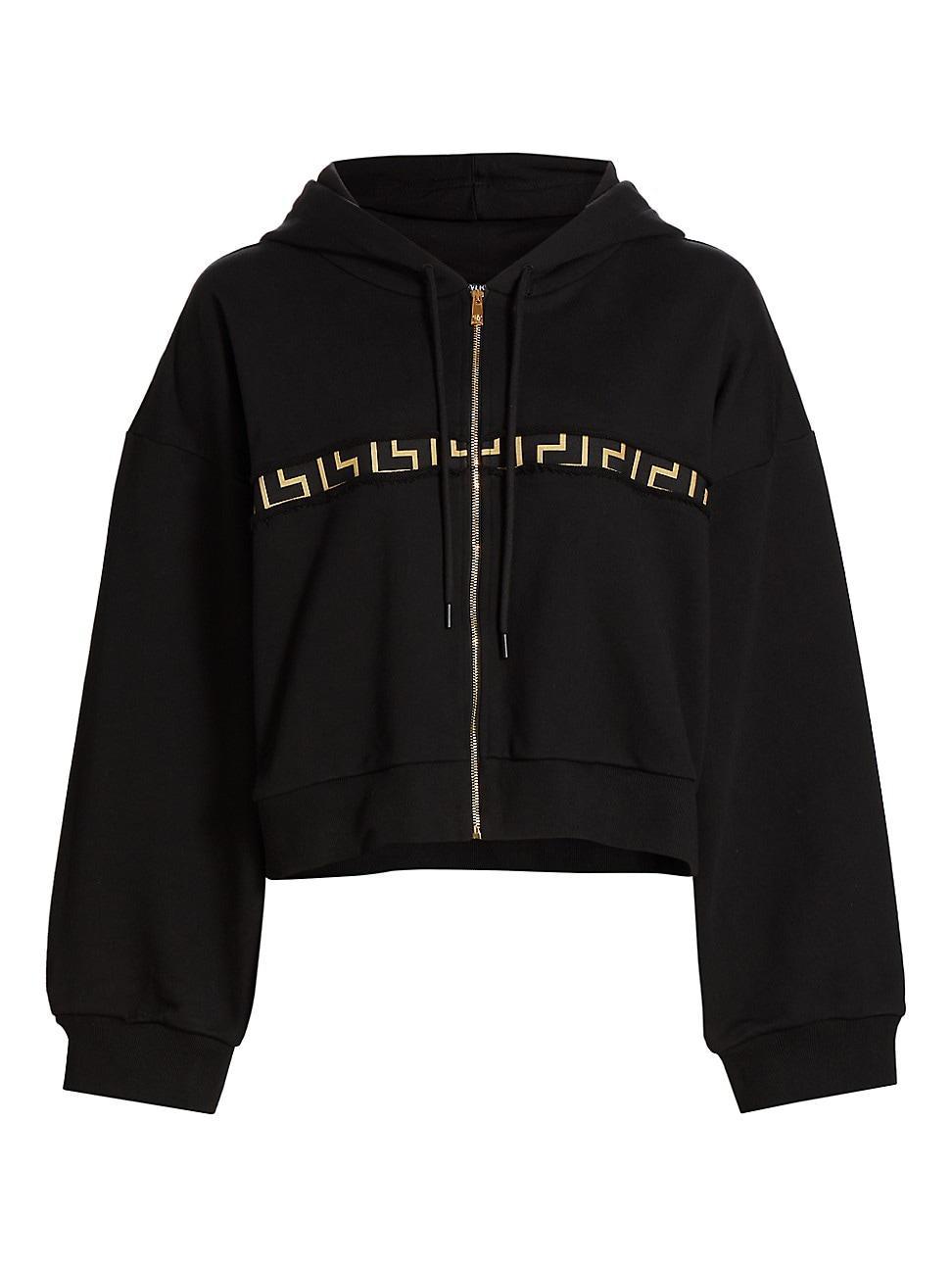 Womens Greca Cotton Hoodie Product Image