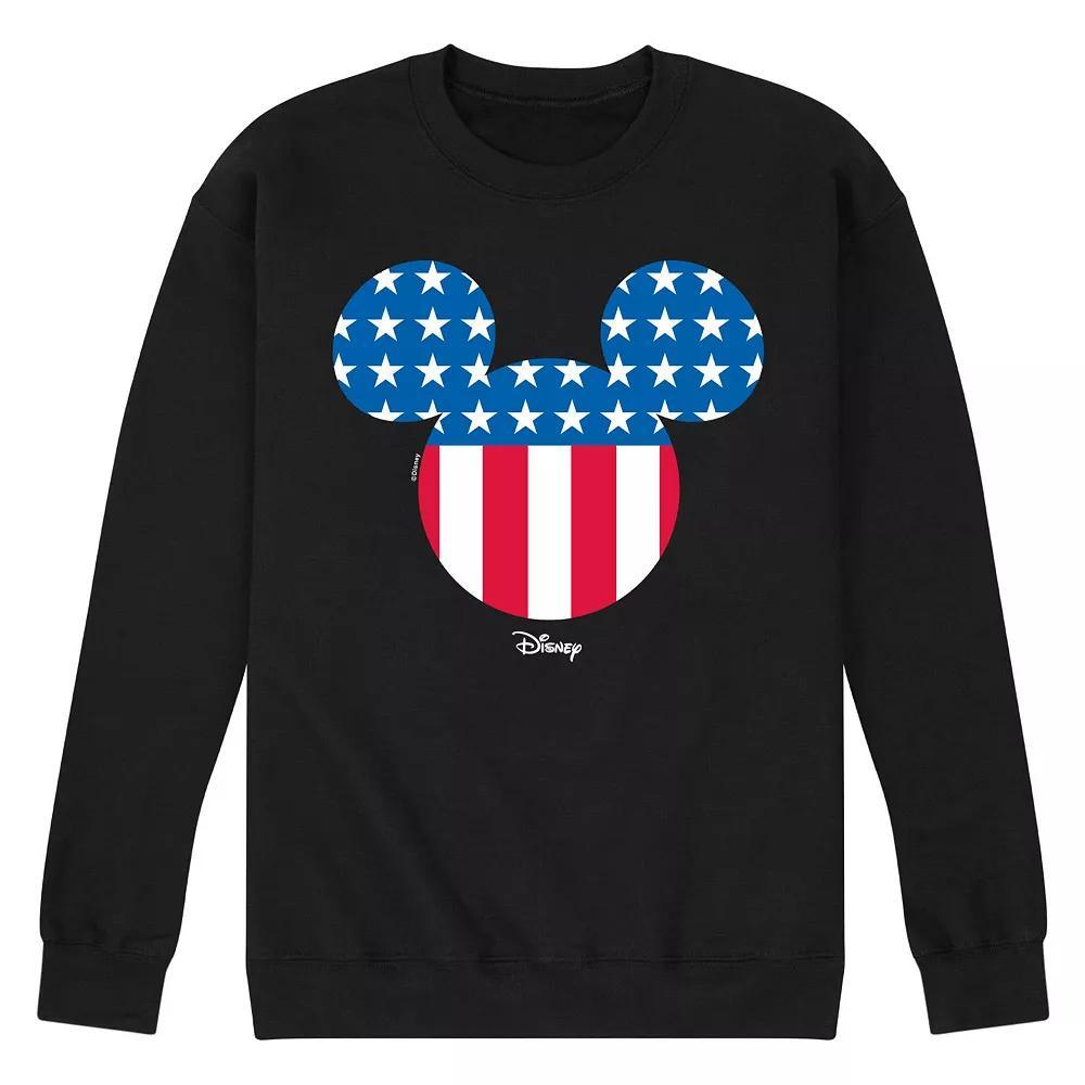 Disneys Mickey Mouse Mens American Flag Fleece Sweatshirt Product Image