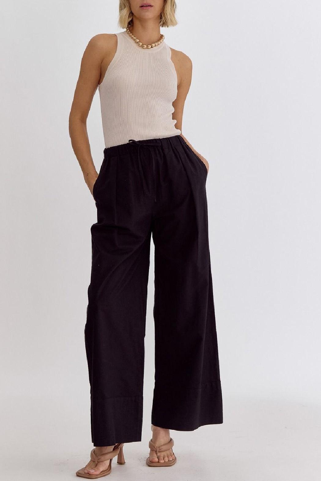 Drawstring Wideleg Pant Product Image