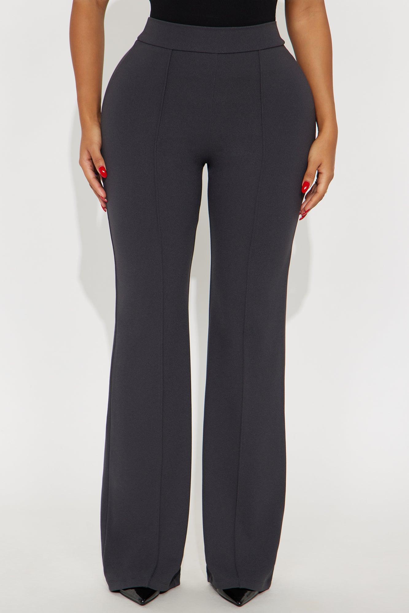 Victoria High Waisted Dress Pants - Charcoal Product Image