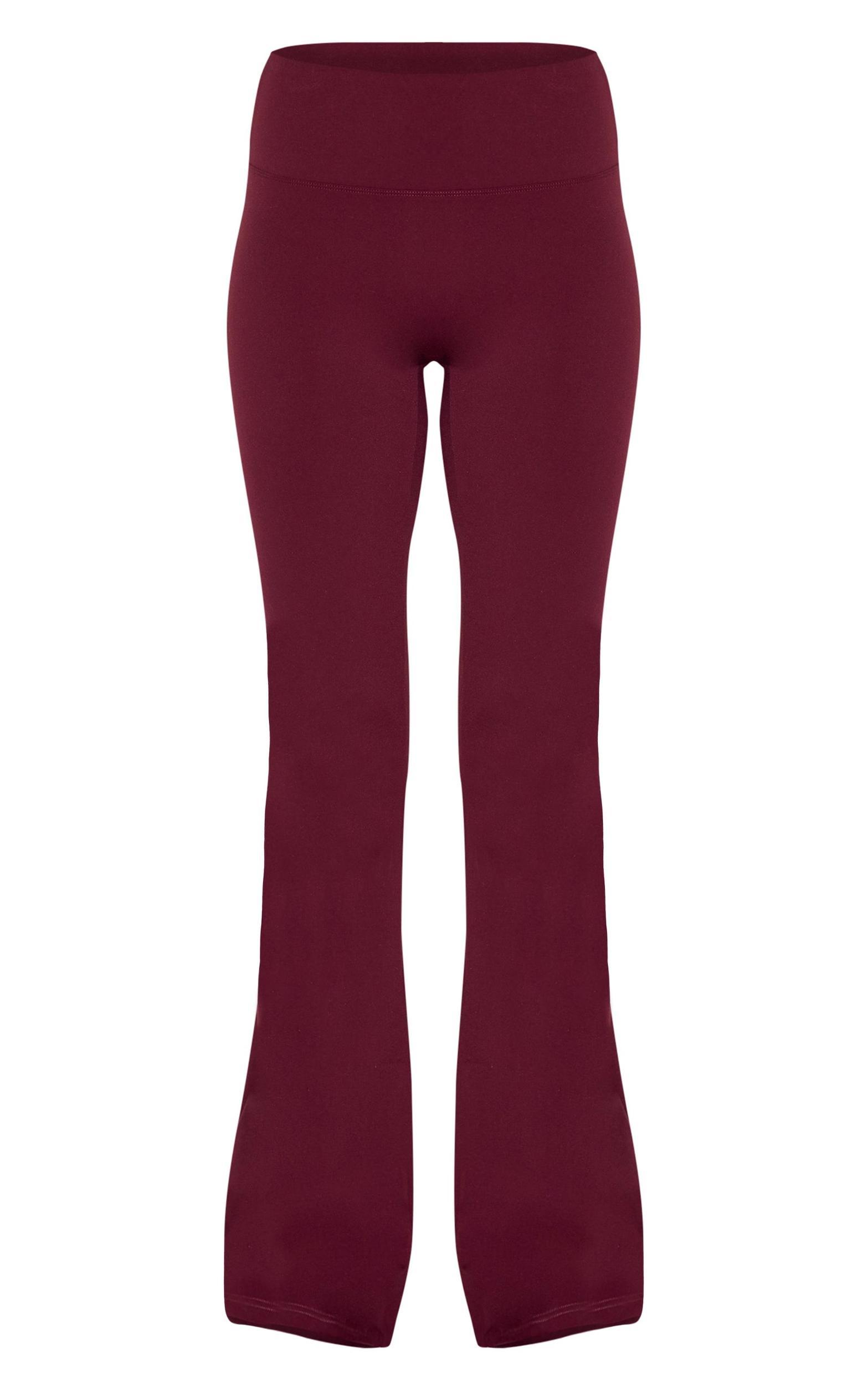 Burgundy Sculpt Straight Leg Yoga Pants Product Image