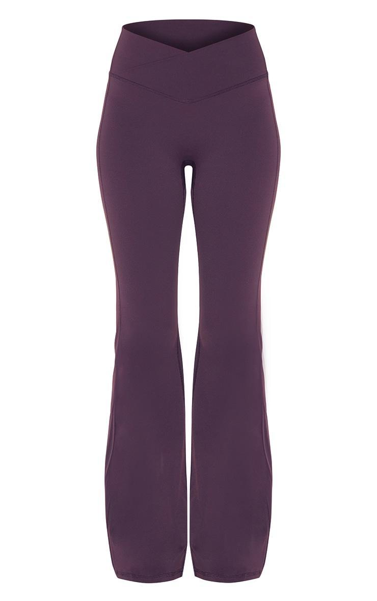 Dark Plum Sculpt Wrap Waist Yoga Pants Product Image