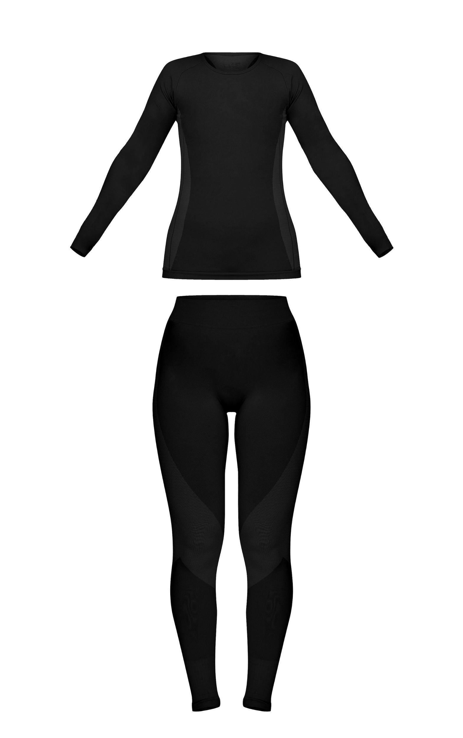 PRETTYLITTLETHING SKI Grey Contrast Detailing Thermal Top And Legging Set Product Image