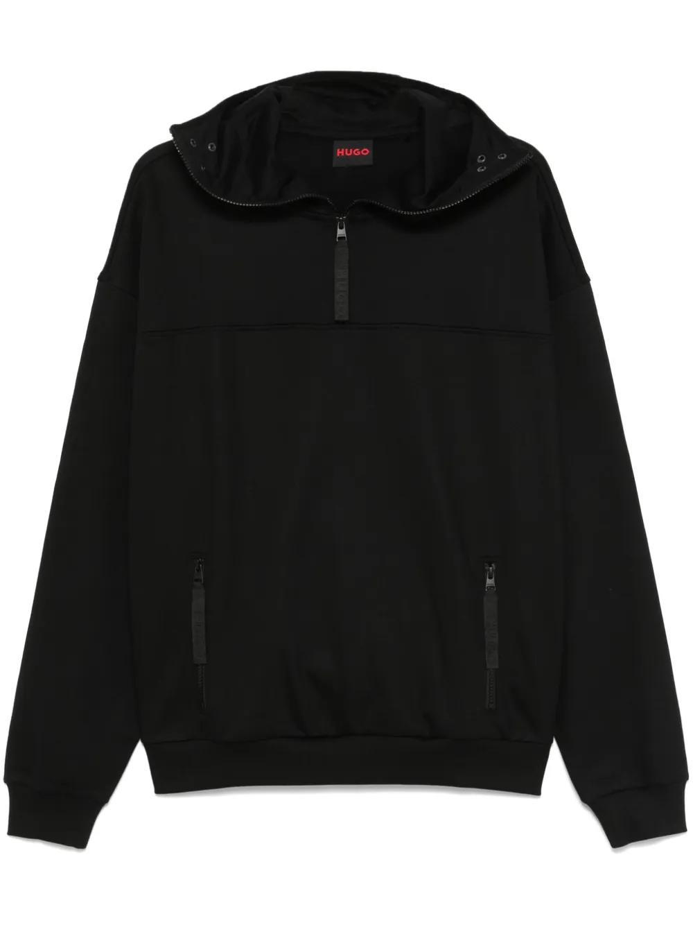HUGO BOSS Half-zip Hoodie In Black Product Image