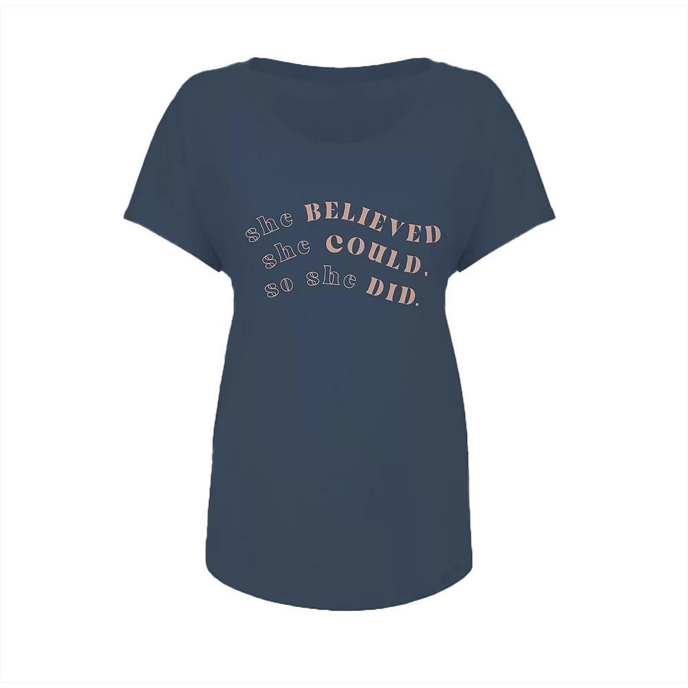 Junior's Grayson Threads She Believed Graphic Tee, Women's, Size: Small, Vintage Blue Product Image