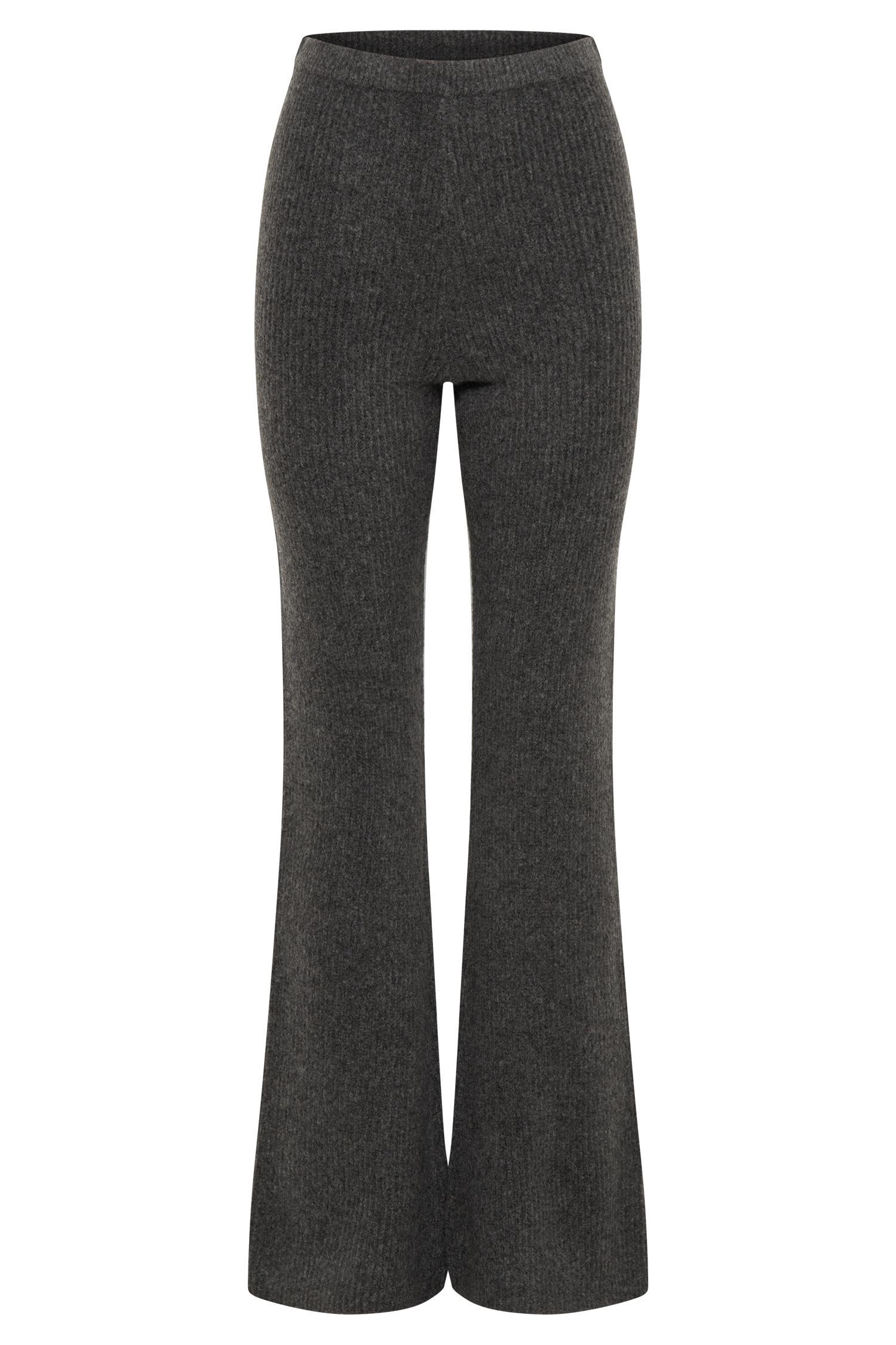 Shyann Straight Leg Knit Pant - Charcoal Marle Product Image