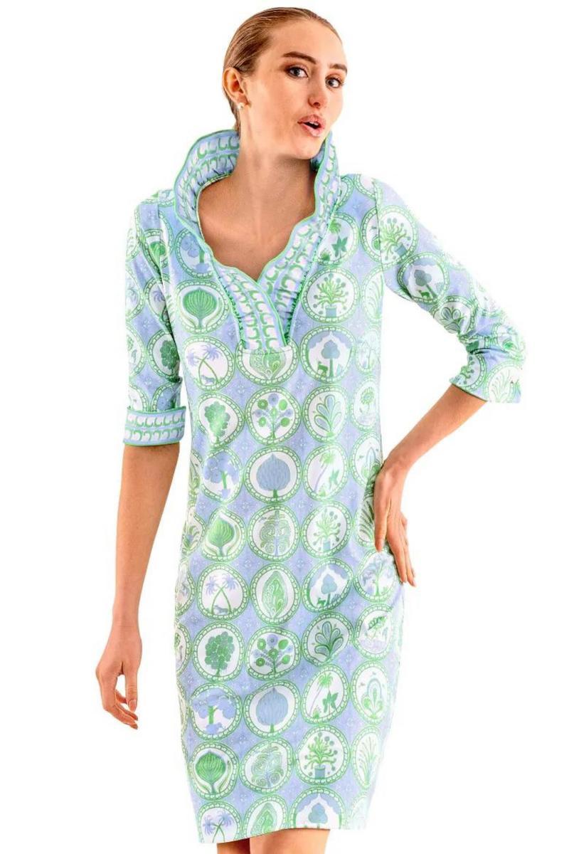 3/4 Slv Ruffle Neck Dress Product Image