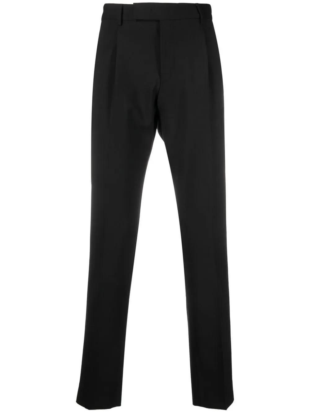 PT TORINO Tailored Stretch Wool Trousers In Black Product Image