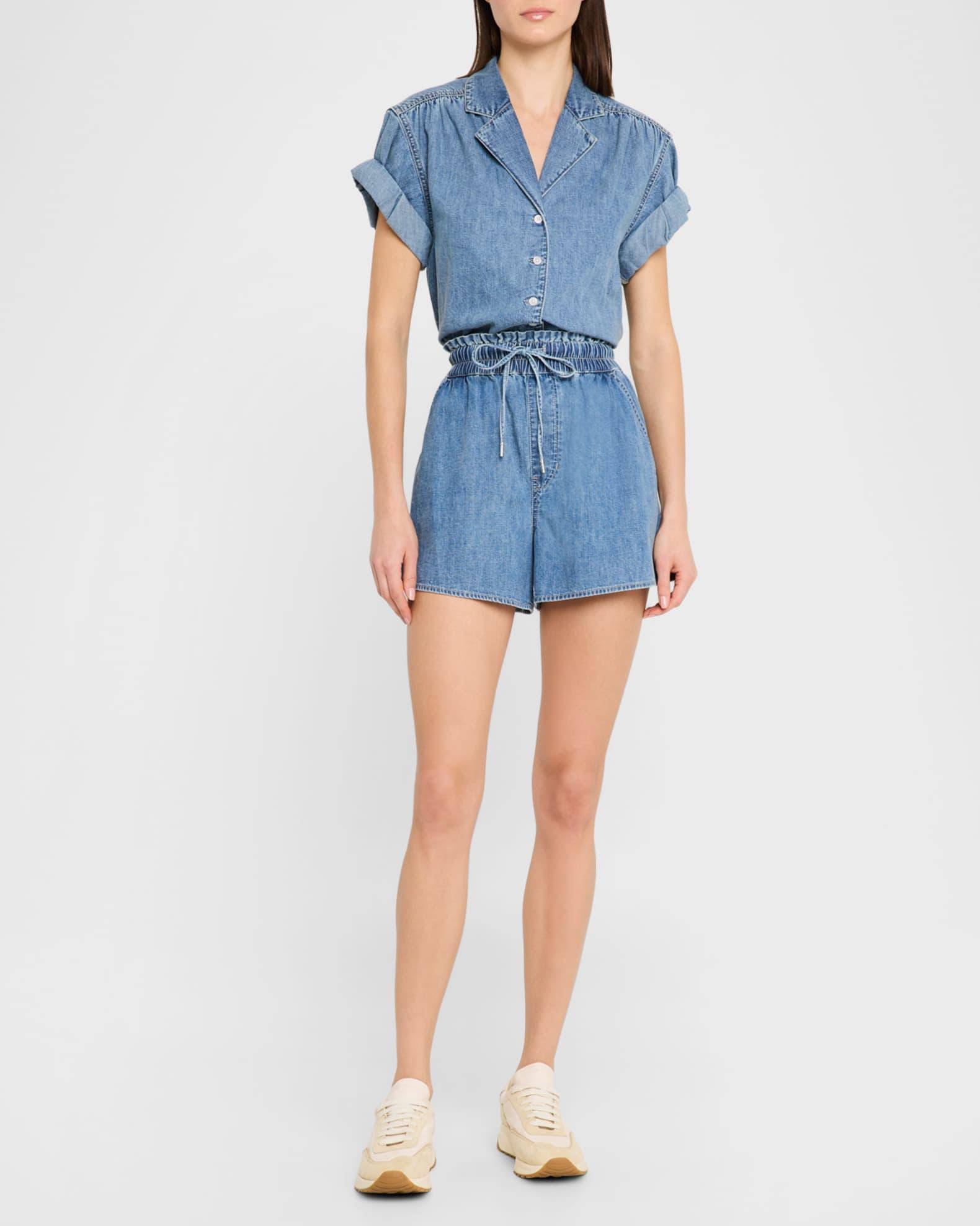 Wilder Drawstring Denim Shorts Product Image
