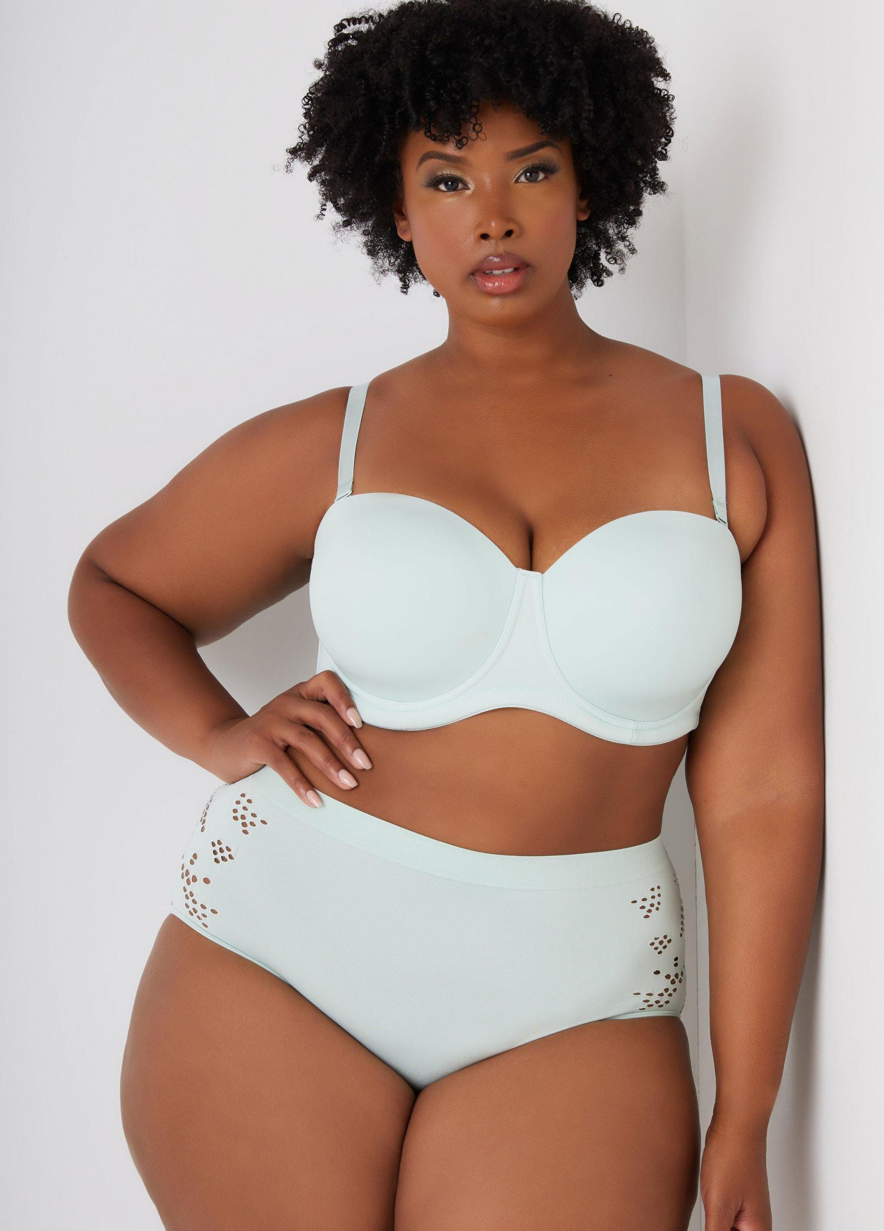 Plus Size Cutout Seamless High Waist Briefs Ashley Stewart Product Image