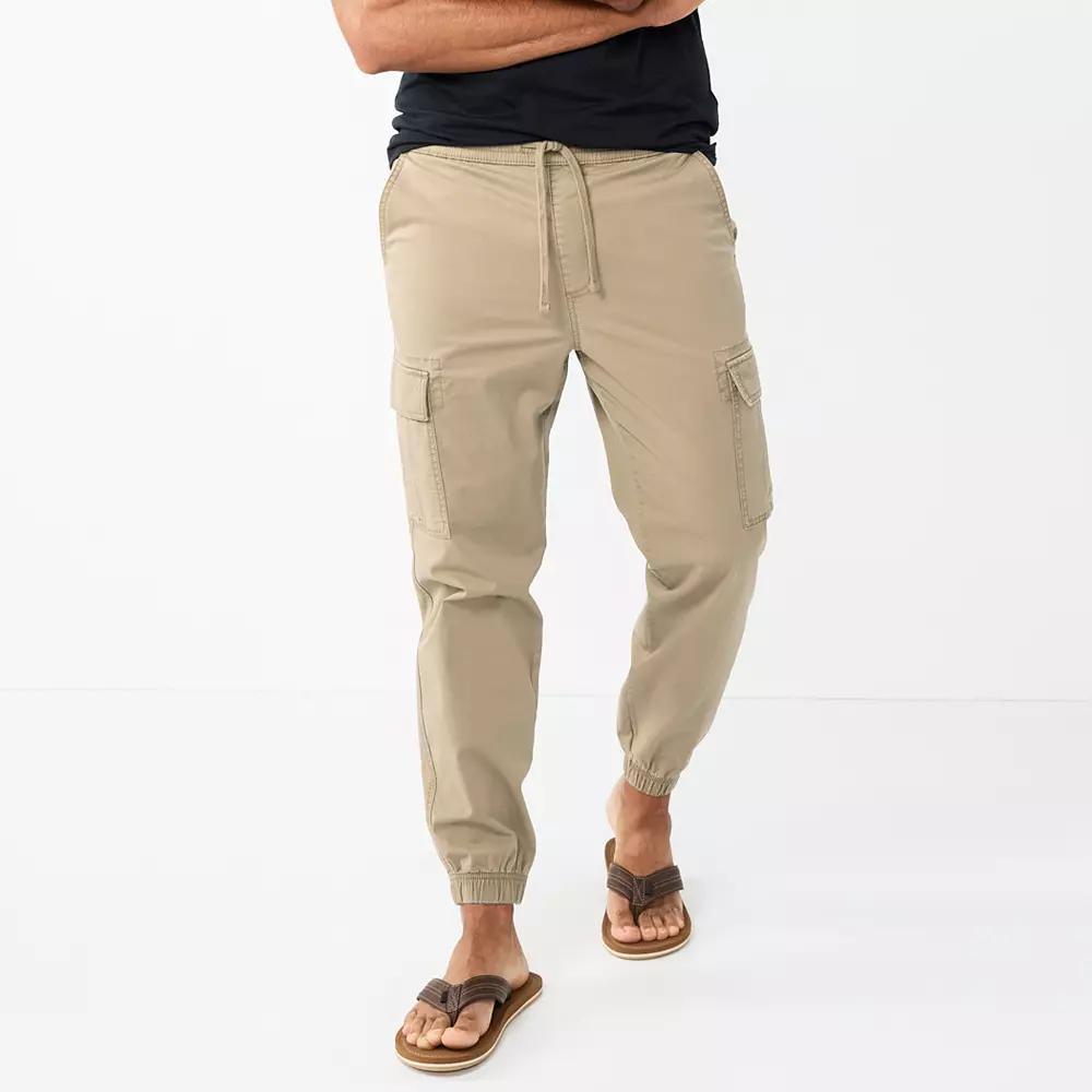 Mens Sonoma Goods For Life Pull-On Cargo Jogger Pants Light Green Product Image