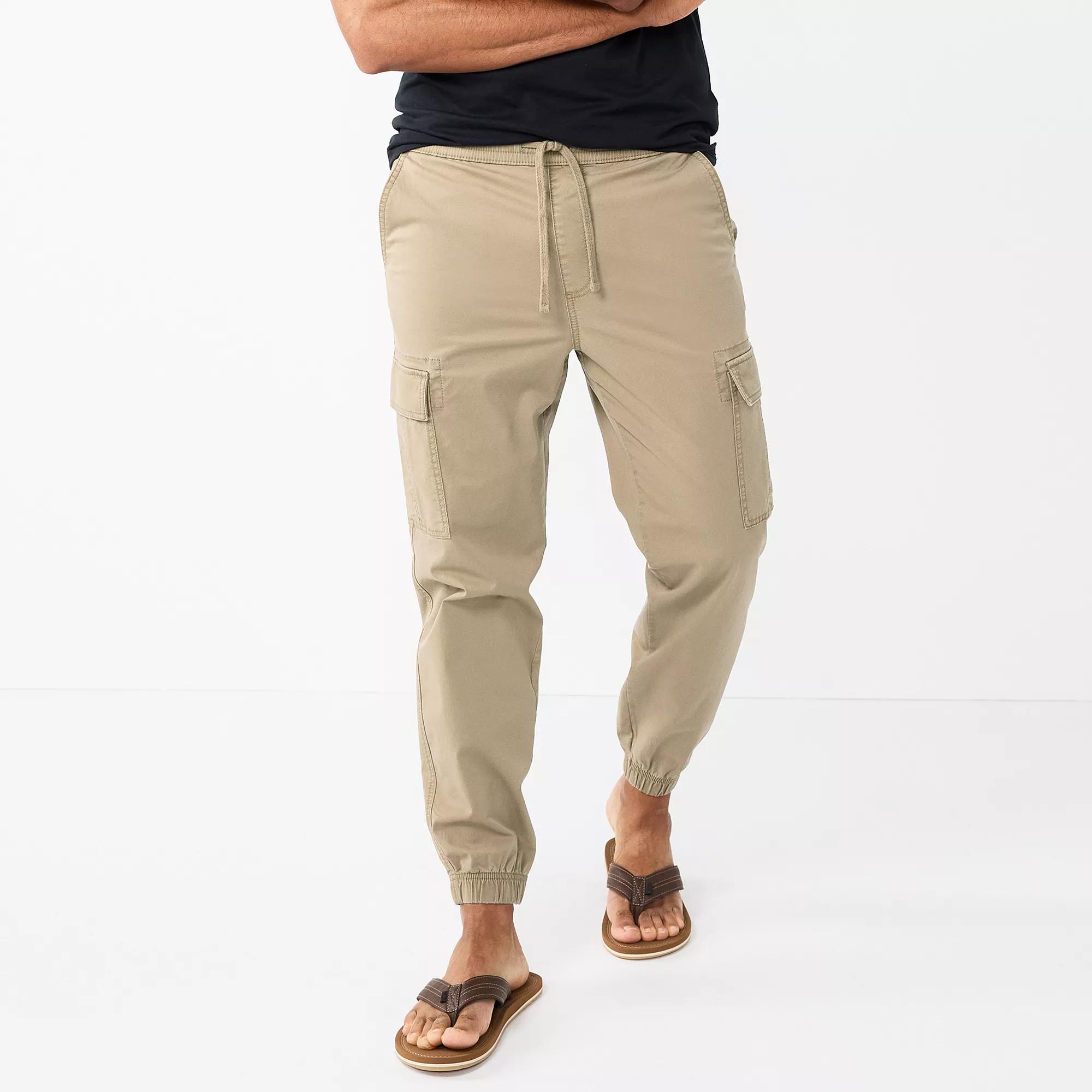 Mens Sonoma Goods For Life Pull-On Cargo Jogger Pants Light Green Product Image
