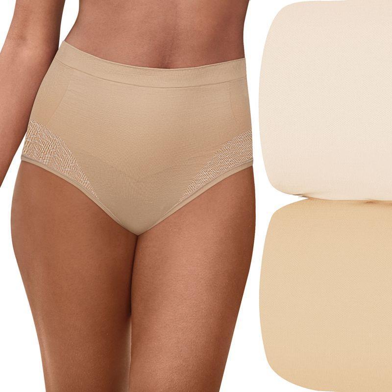 Bali Comfort Revolution 2-Pack Firm Control Brief Panty Set 0048, Women's, Size: XL, Light Beige Pack Product Image