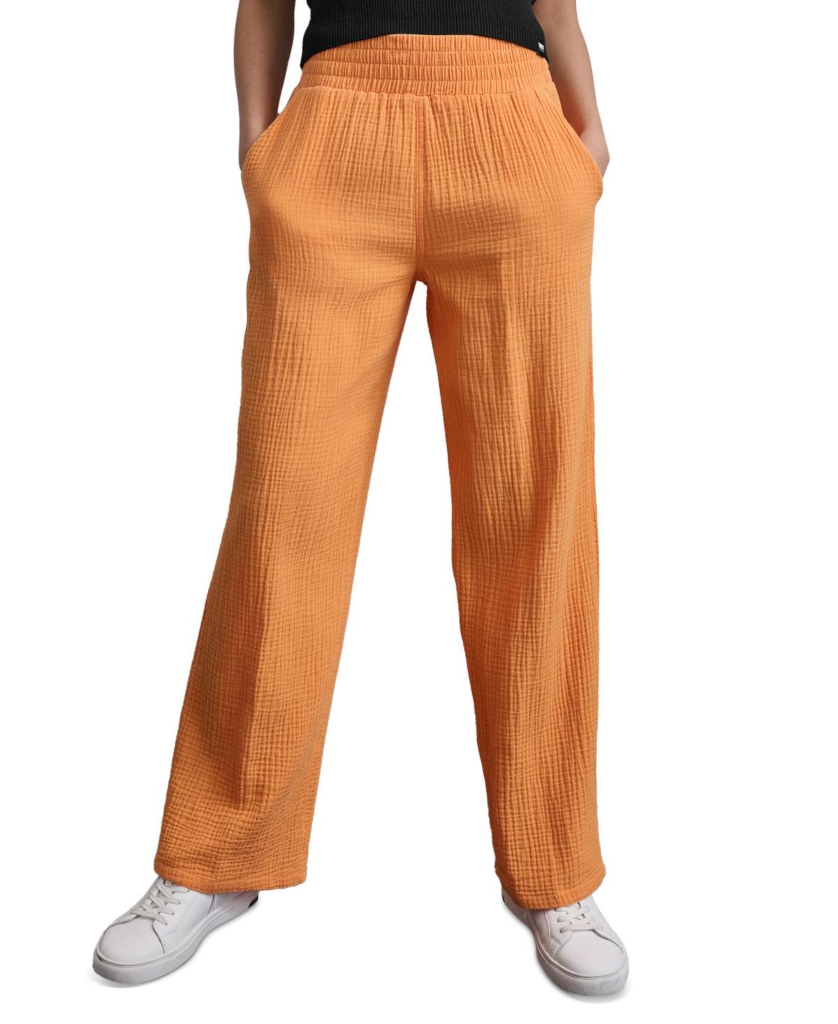Dkny Jeans Womens High-Rise Gauze Straight-Leg Pants Product Image