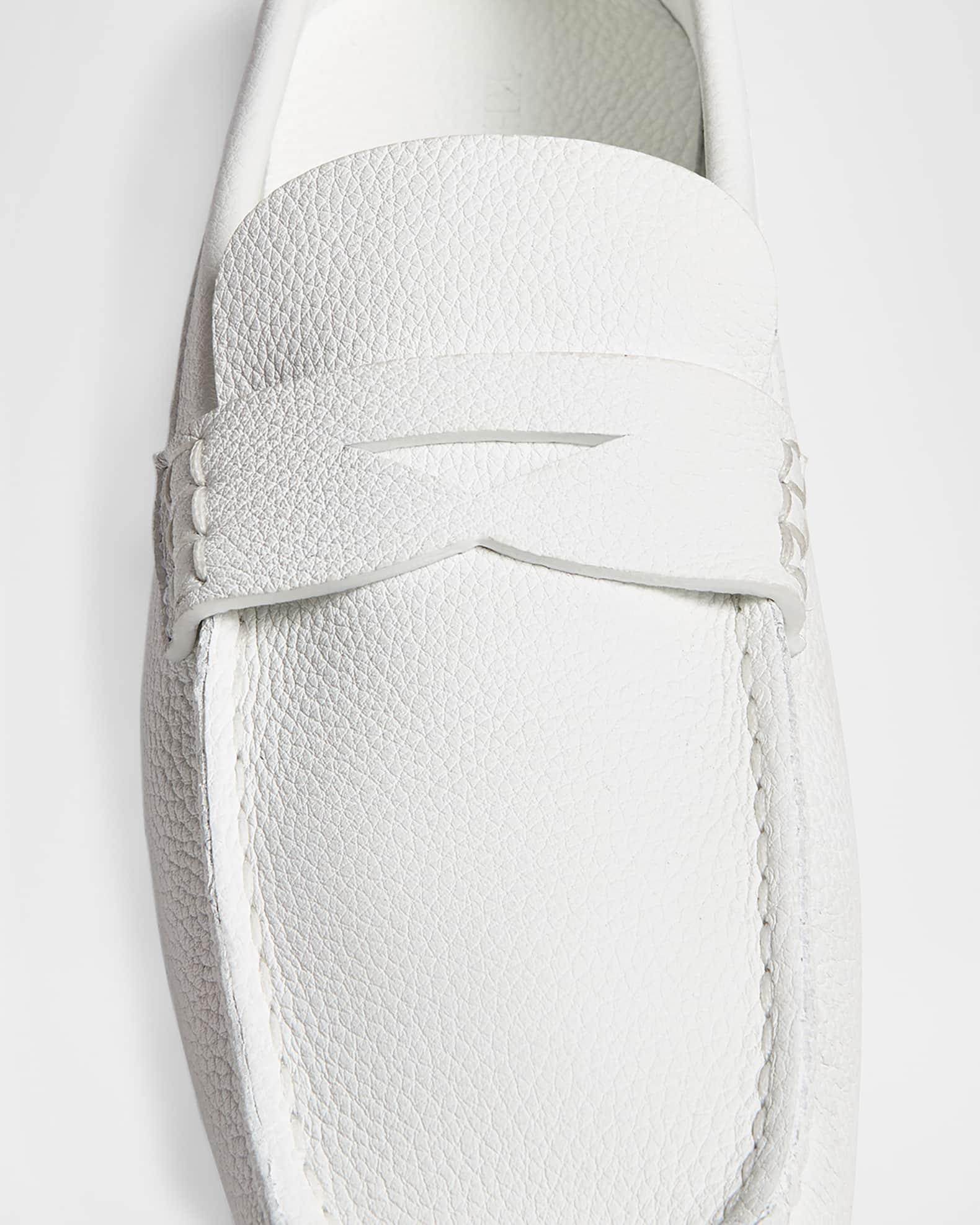 Billy Grained Leather Moc-Toe Penny Loafers Product Image