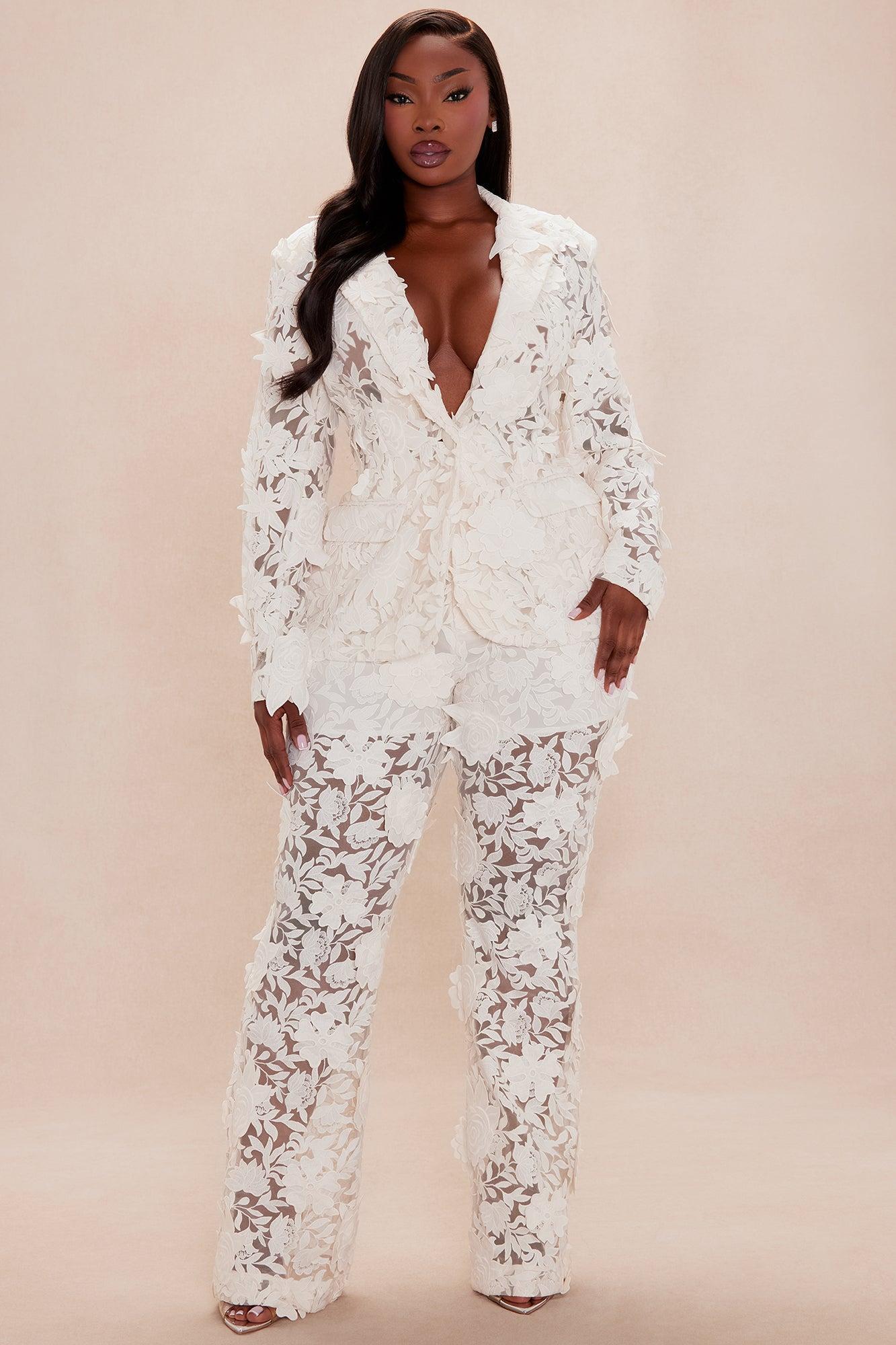 Catalina Embroiderd Blazer - Cream Product Image