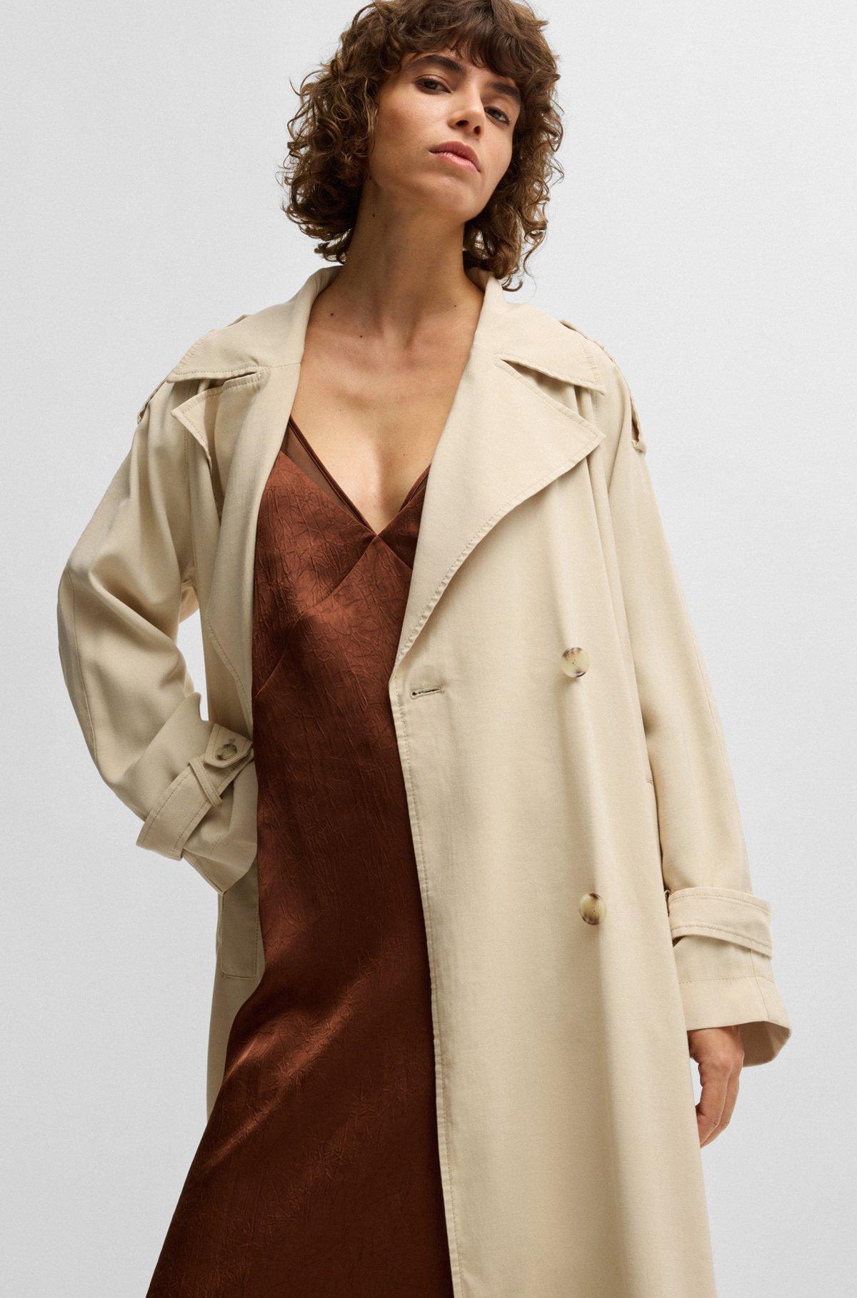 BOSS - Loose-fit trench coat with belt - Light Beige Product Image