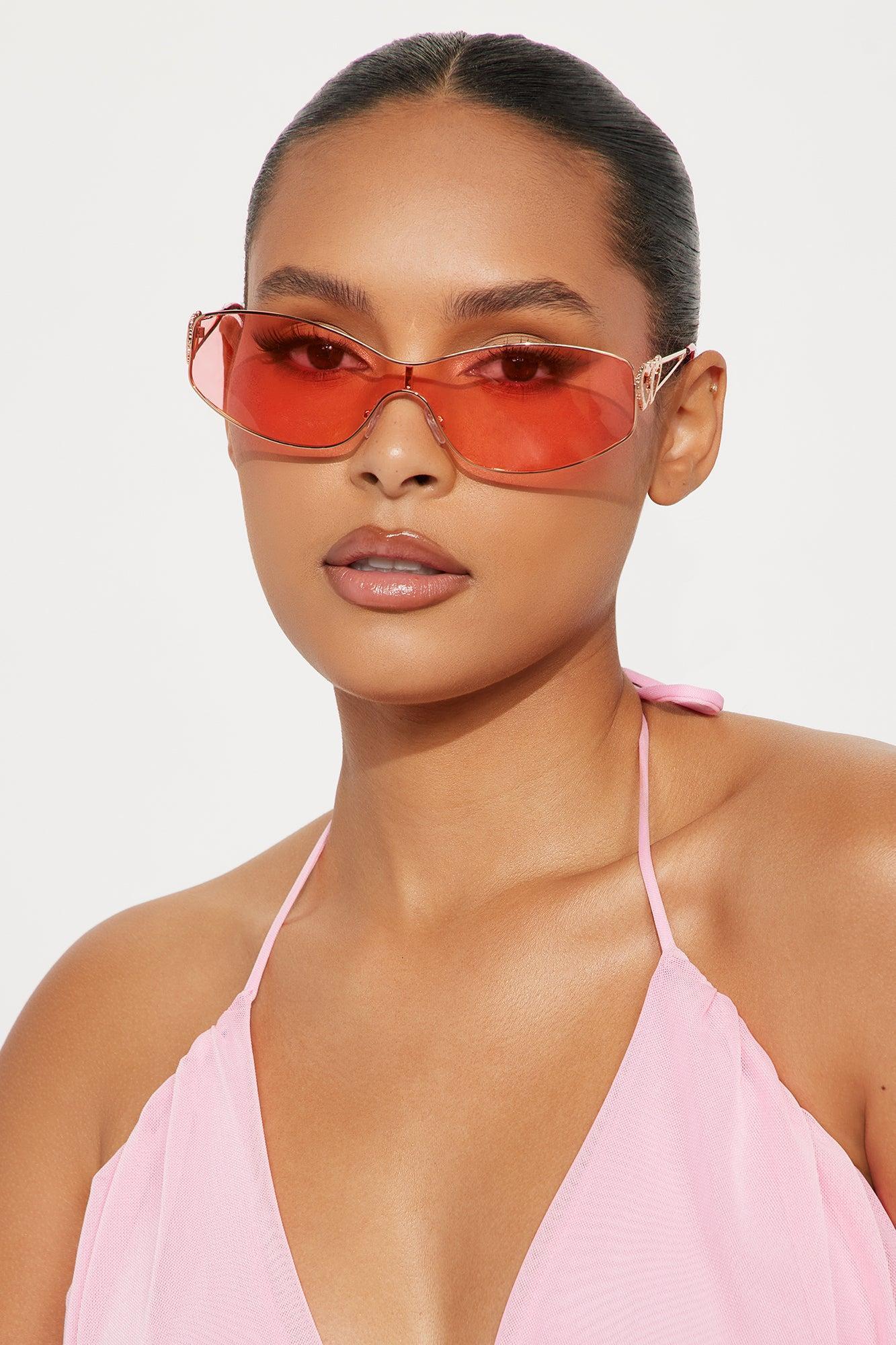 Heartbreaker Shield Sunglasses - Pink Product Image