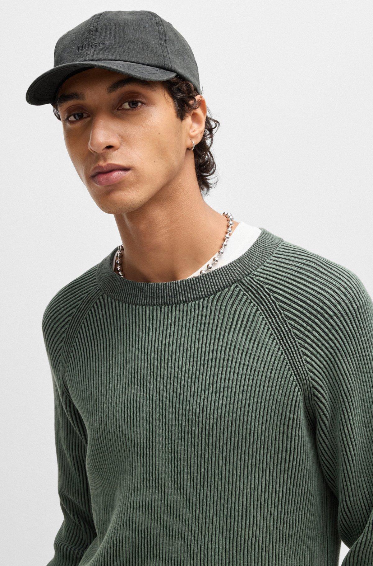 HUGO - Cotton-twill 6-panel cap with embroidered logo - Black Product Image