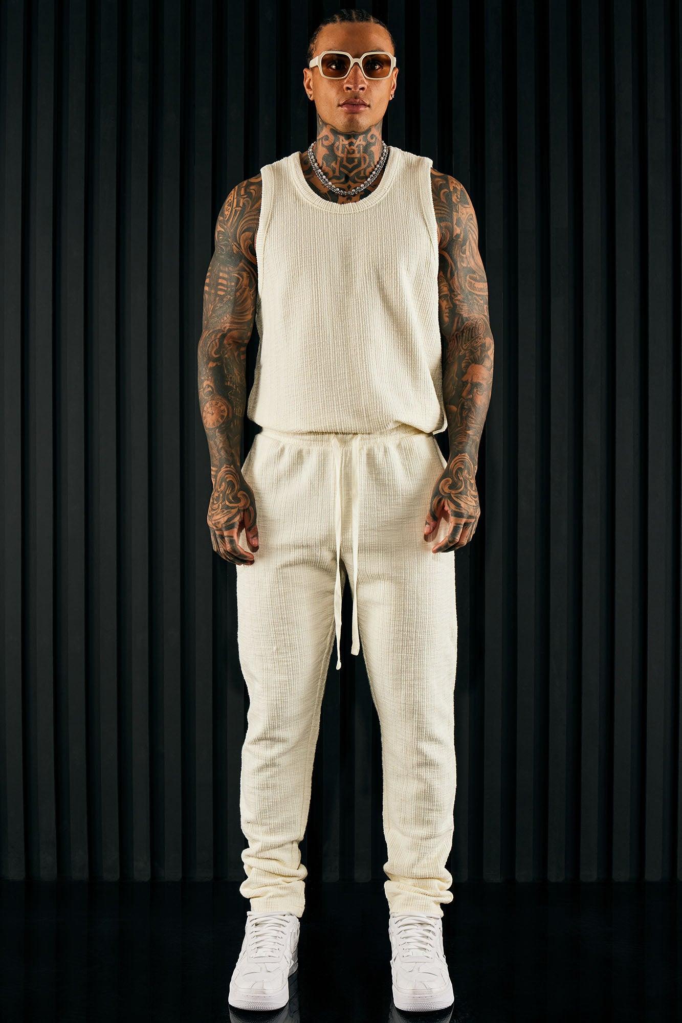 Dean Textured Tank - Cream Product Image