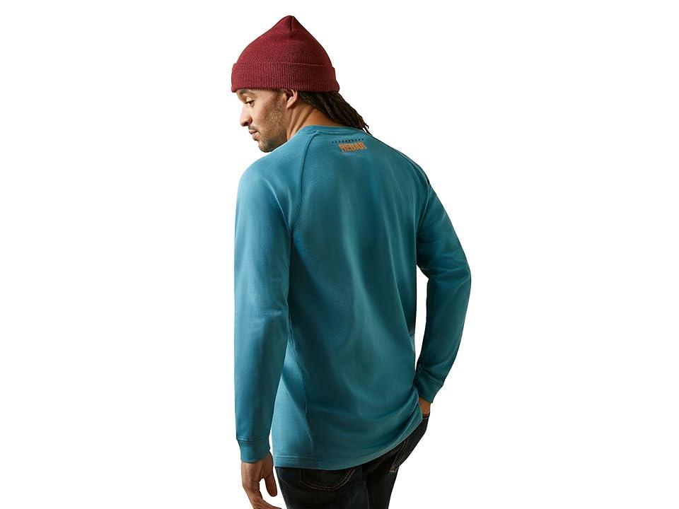 Ariat Rebar Cotton Strong Block T-Shirt (Storm Blue) Men's T Shirt Product Image