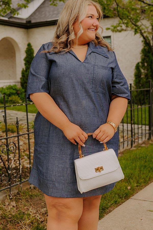 Casual Hangout Chambray Mini Dress Curves Product Image