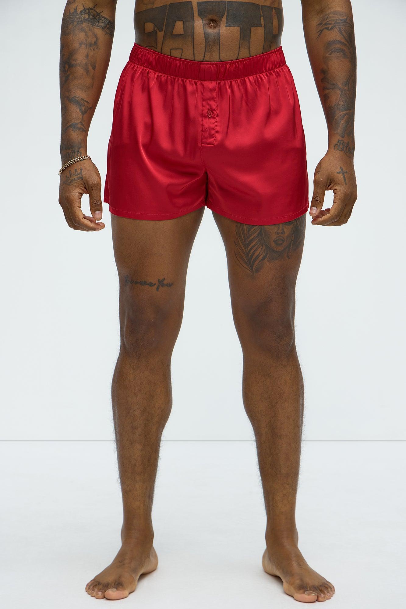 Satin Relaxed Boxer - Red Product Image