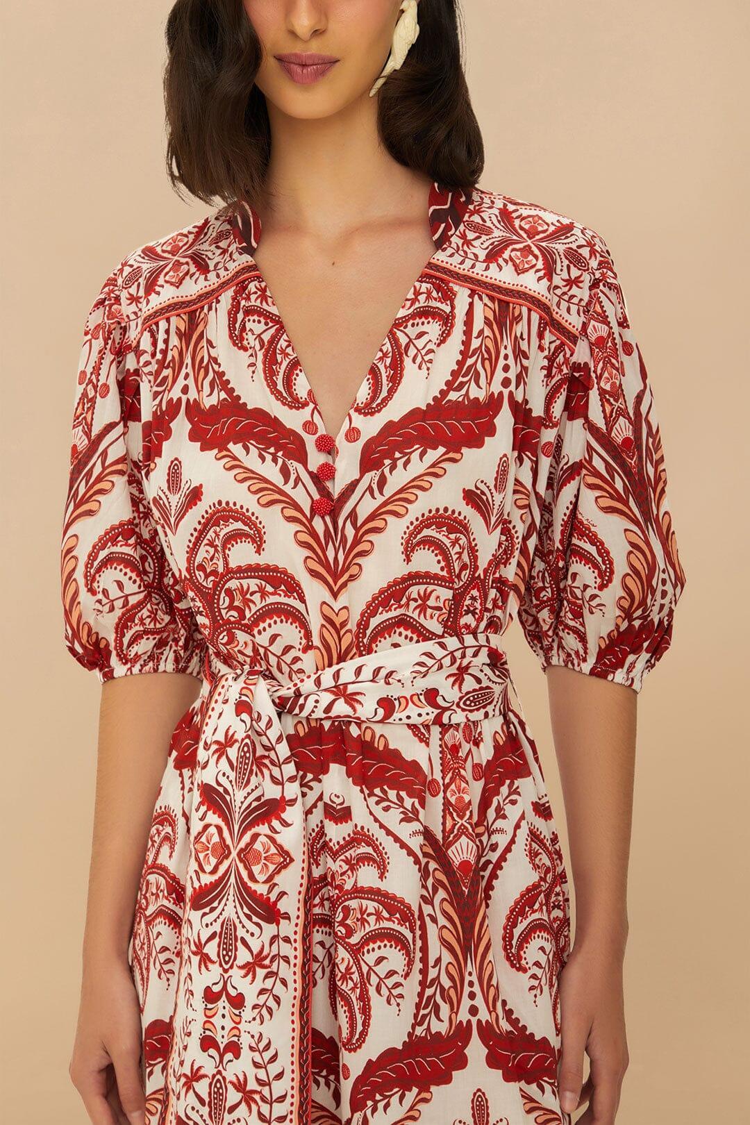 Off-White Tropical Cameo Belted Maxi Dress Product Image