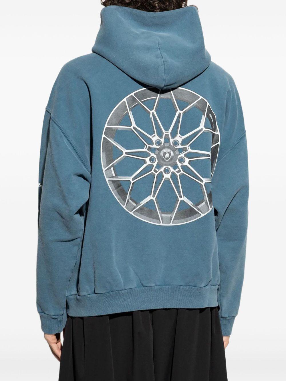 Lamborghini car print wheel-detail hoodie Product Image
