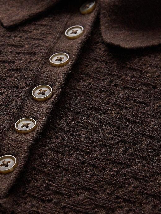 Pointelle Polo Sweater Product Image