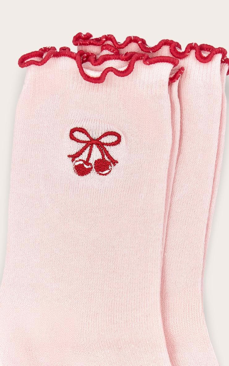 Pink Cherry Graphic Socks Product Image