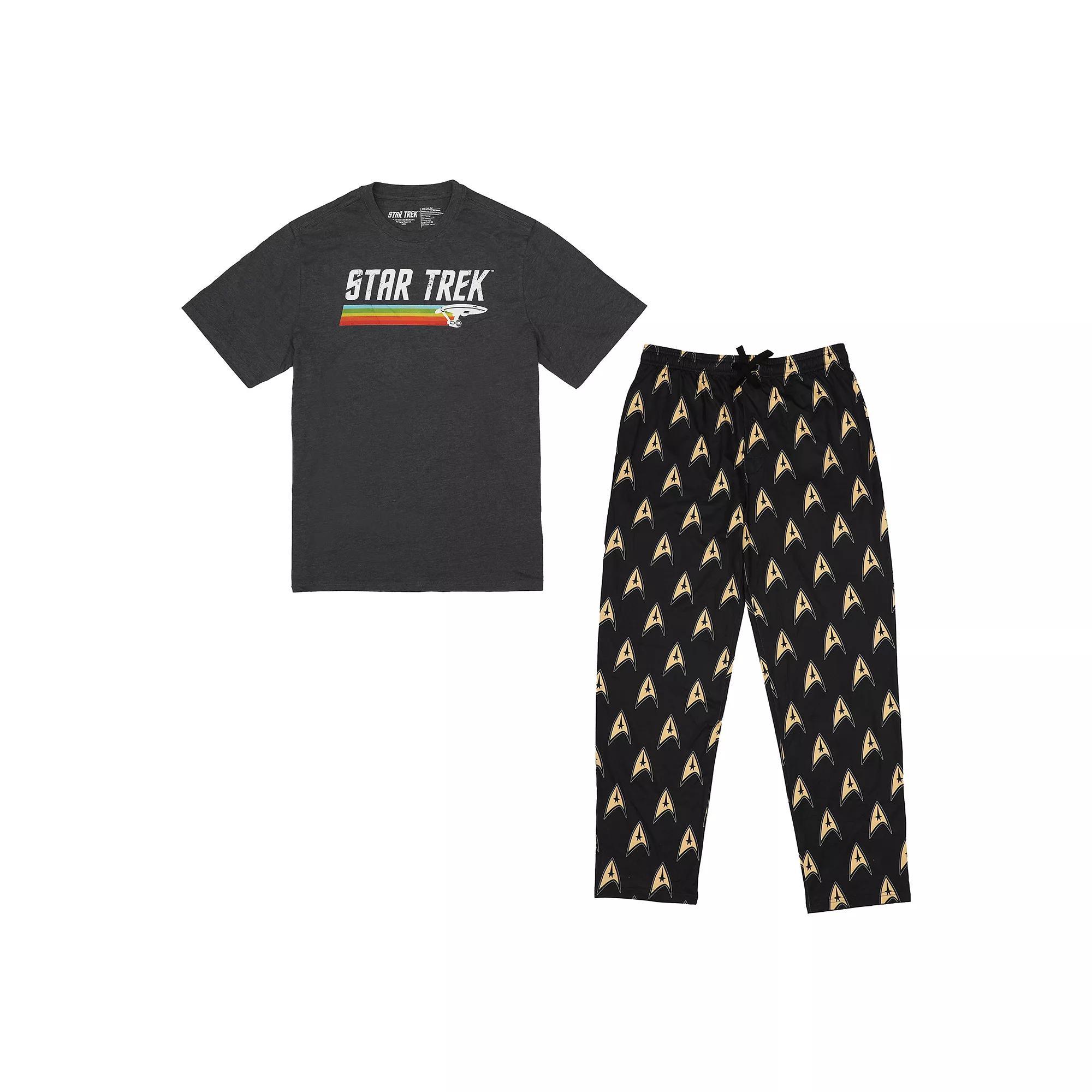 Men's Star Trek USS Enterprise Pajama Top & Pajama Bottom Set, Size: Small, Multicolored Product Image