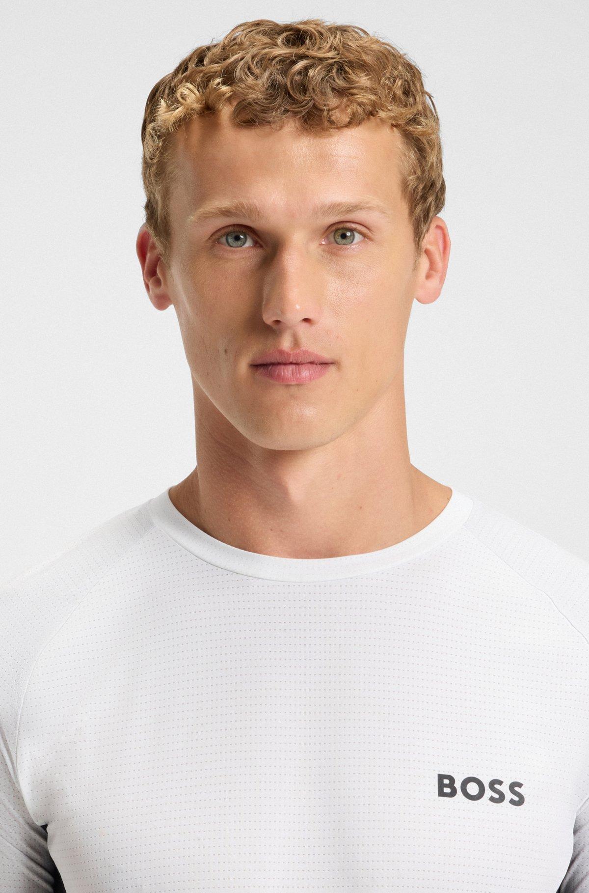 Slim-fit T-shirt in mesh jersey with contrast inserts Product Image