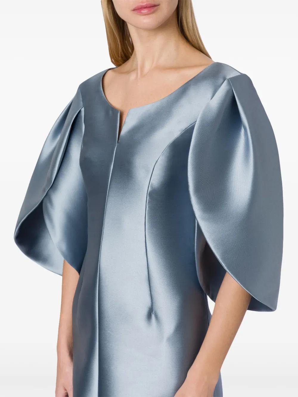 ALBERTA FERRETTI Balloon-sleeve Satin Gown In Grey Product Image
