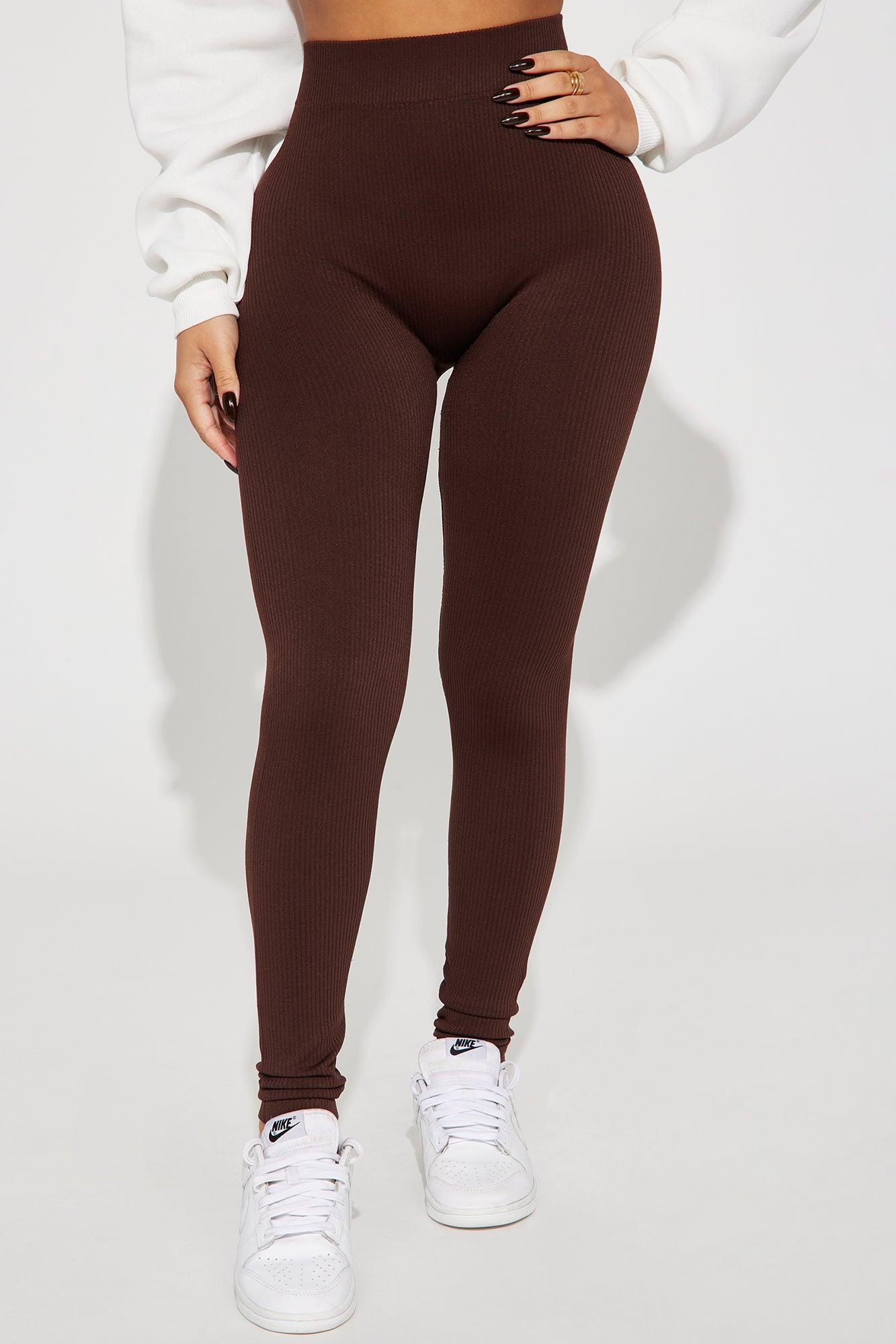 Reyna Ribbed Seamless Legging - Chocolate Product Image
