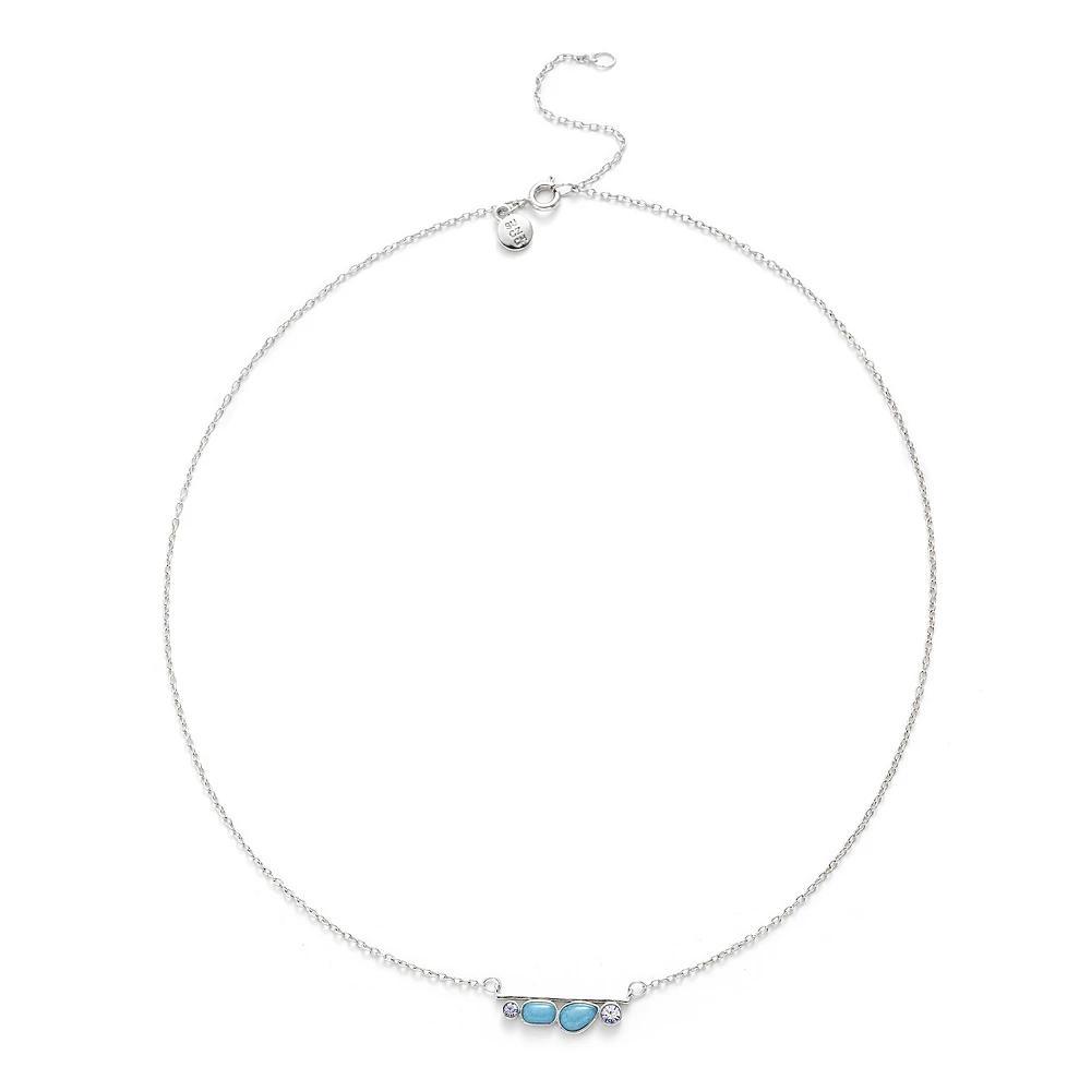 Power of Color Blue Topaz & Cubic Zirconia Necklace, Womens Silver Tone Blue Product Image