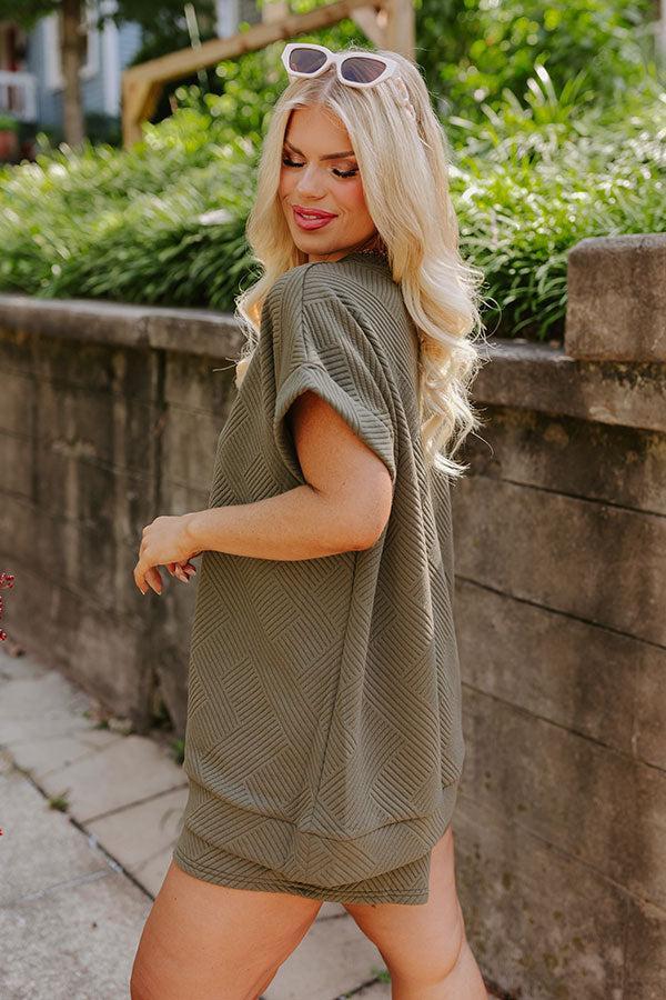 Coffee And Chit Chat Shift Top in Olive Curves Product Image
