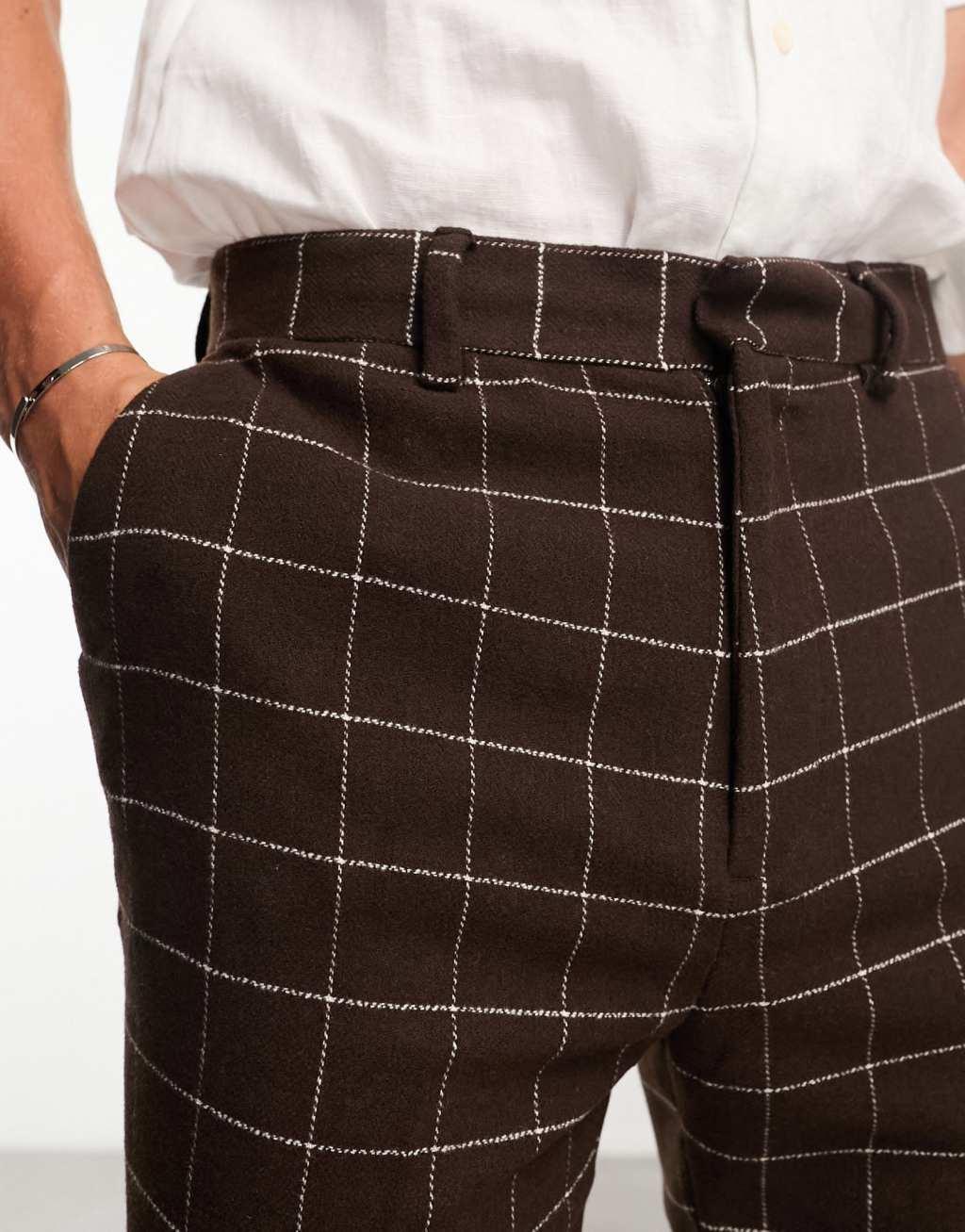 ASOS DESIGN tapered wool mix smart pants Product Image