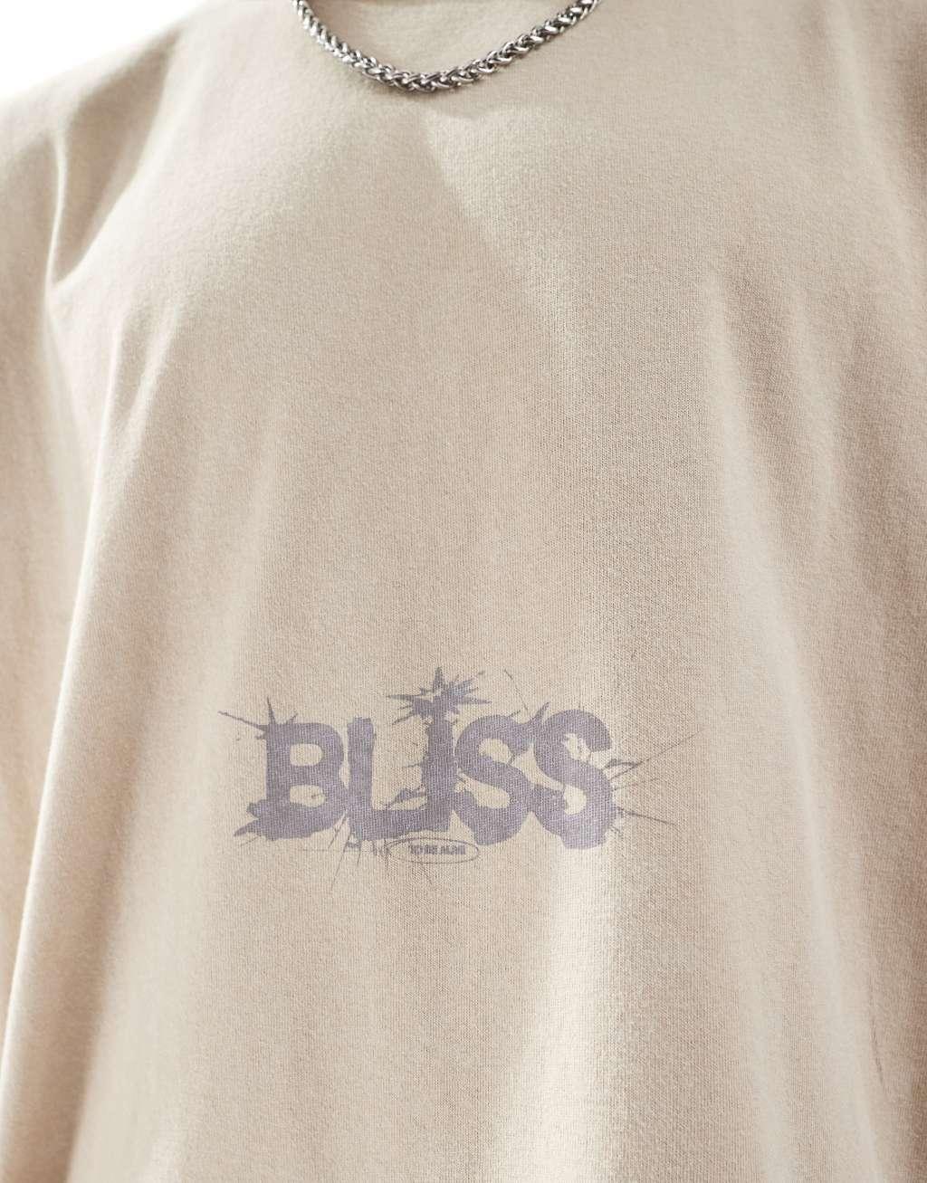 ASOS DESIGN extreme oversized T-shirt in washed beige with grunge front print Product Image
