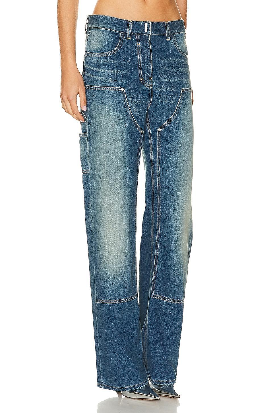 Givenchy Patches Wide Leg in Deep Blue - Blue. Size 28 (also in ). Product Image
