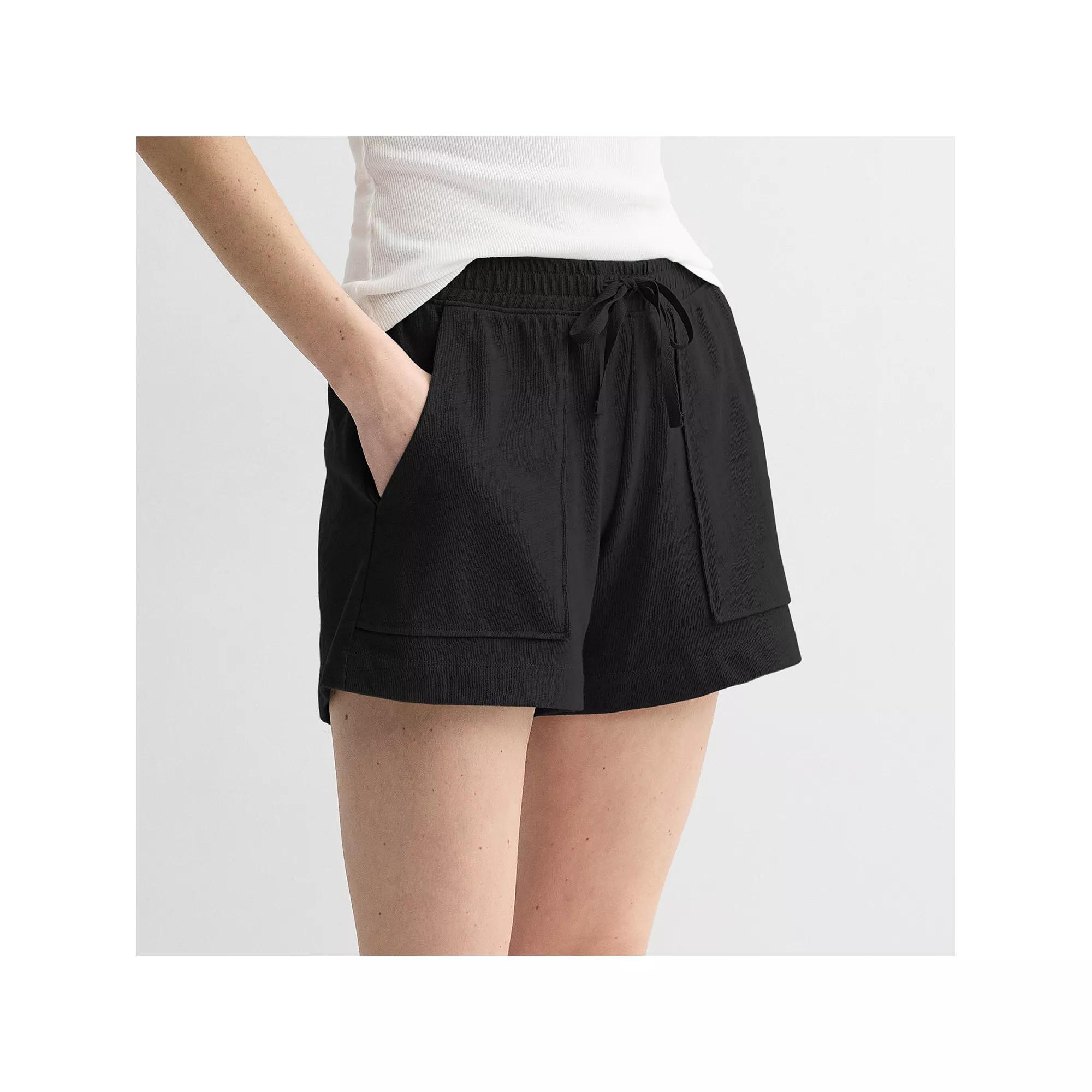 Women's Sonoma Goods For Life® Easy Knit Midi Shorts, Size: XL, Pitch Black Product Image