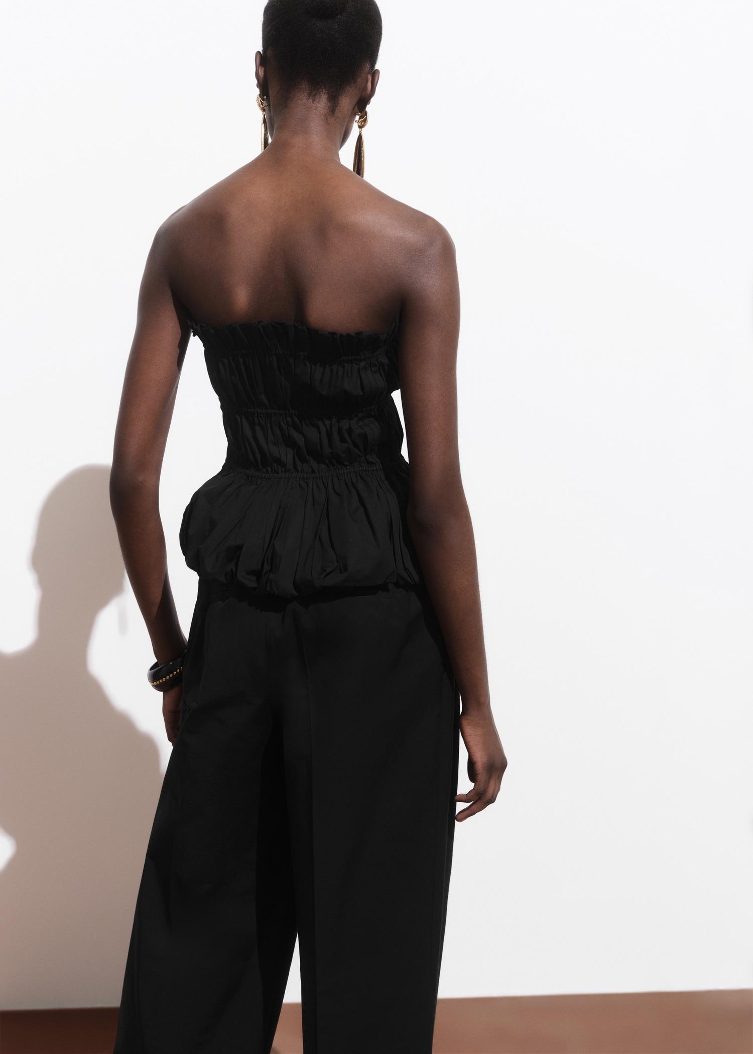 Ruched strapless top - Women | MANGO USA Product Image